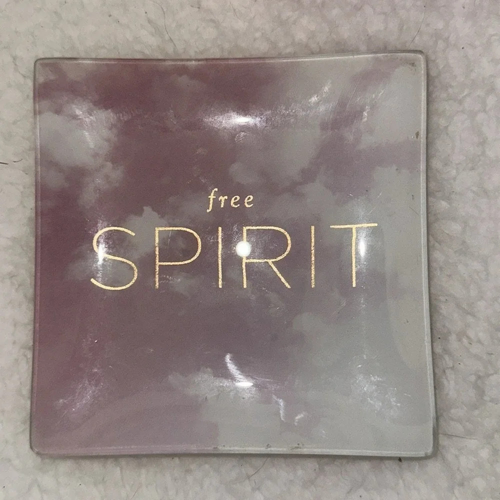 Fringe Studio Free Spirit Glass Trinket Tray Pink Cloud Gold Foil Jewelry Dish